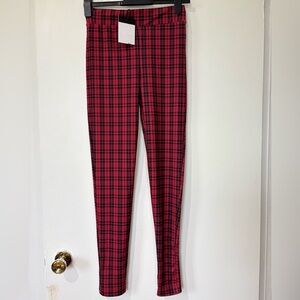 ✨Mile End Red Plaid Stretch Pants - Size 16 (Fits S)
